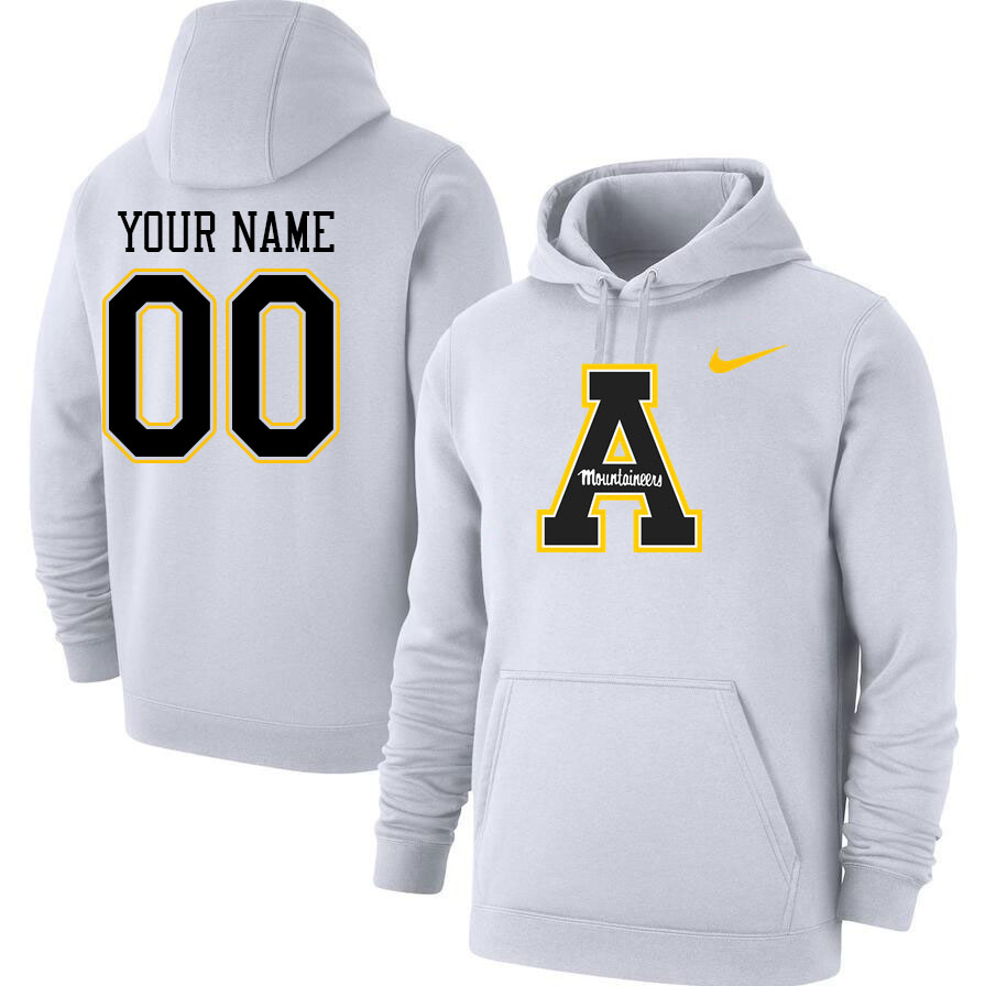 Custom Appalachian State Mountaineers Name And Number Hoodie-White - Click Image to Close